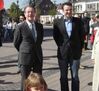 Franz Müntefering in Dorsten, rechts daneben SPD-Landtagskandidat Michael Hübner.