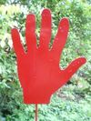 Stopp Fracking! Das Symbol der Gegener ist die Rote Hand